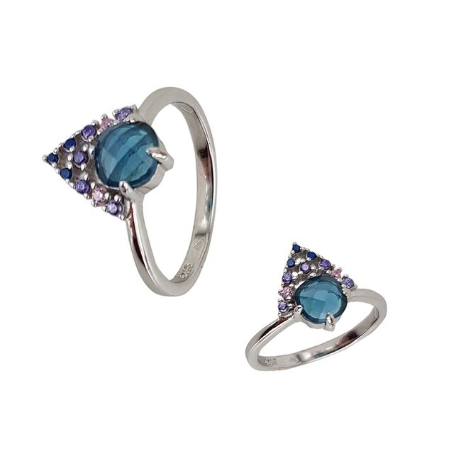 Inel argint elegant colorat Thia marimea 54