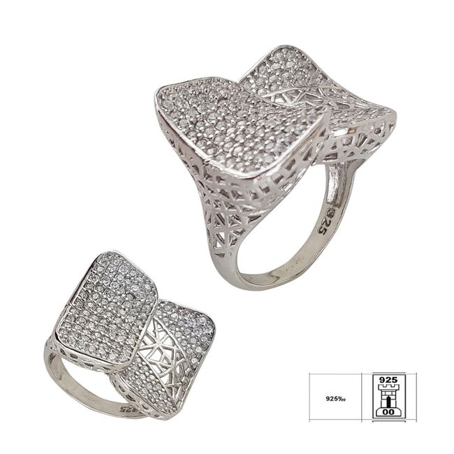 Inel argint masiv zirconii marimea 54