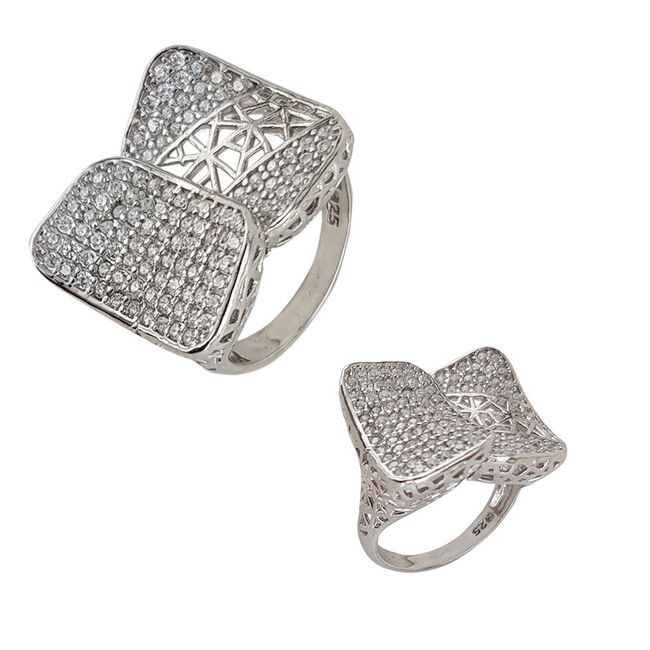 Inel argint masiv zirconii marimea 54