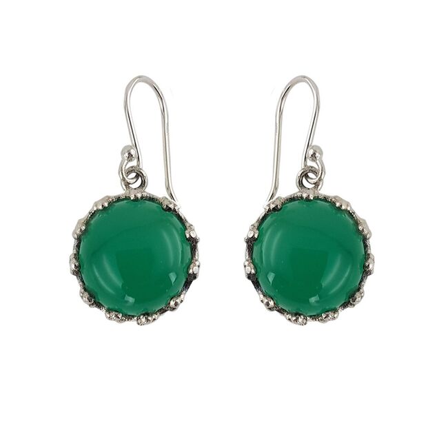 Cercei argint  cu onix verde Adhara