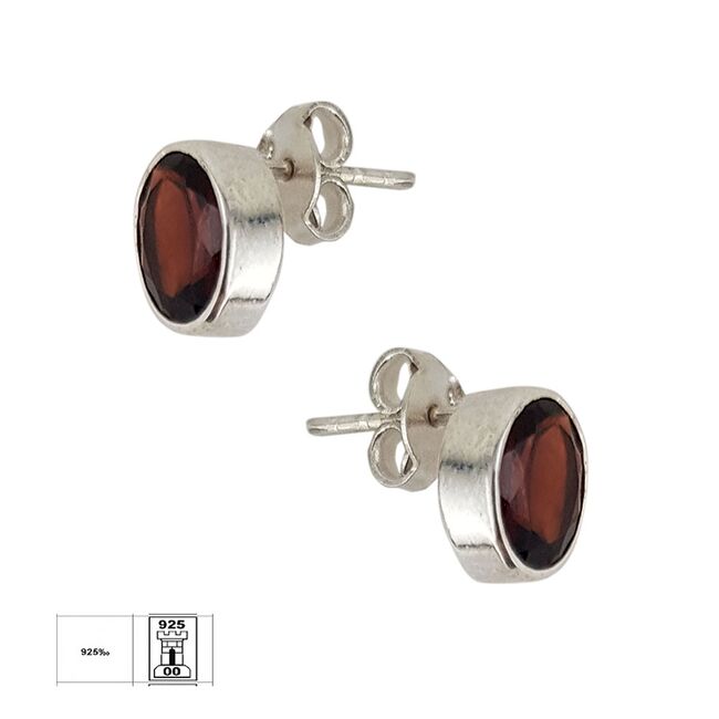 Cercei argint cu granate Galellea