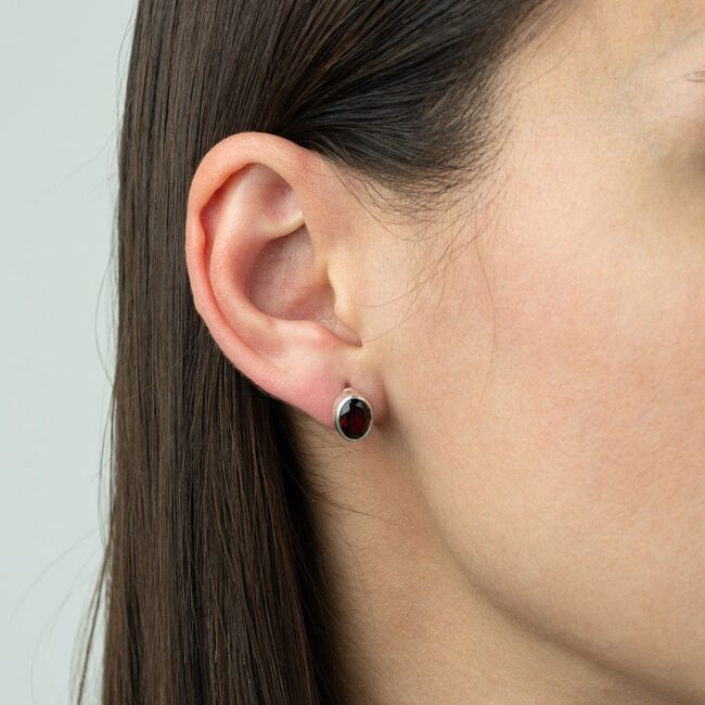 Cercei argint cu granate Galellea