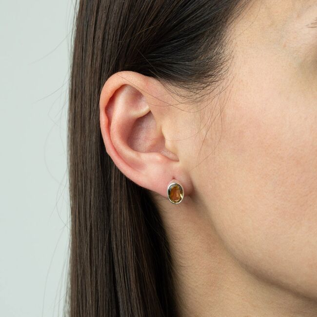 Cercei argint cu citrin Pear