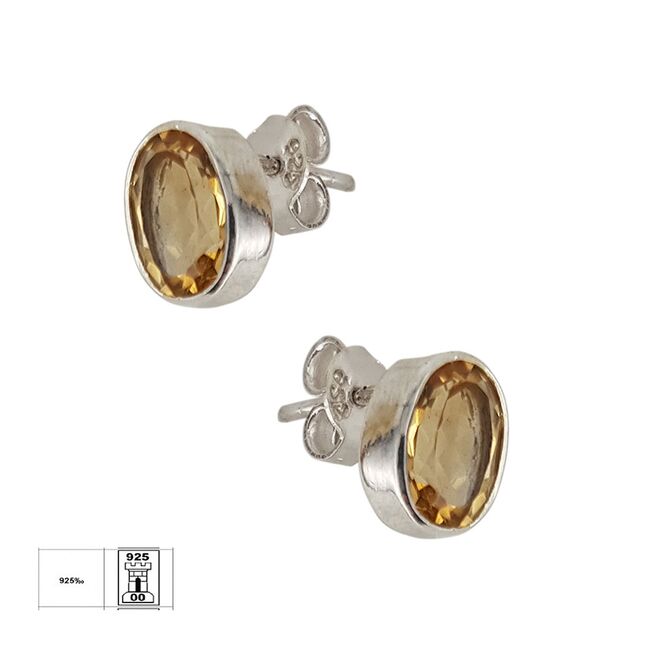 Cercei argint cu citrin Pear