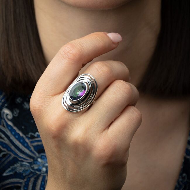 Inel argint cuart mistic Blair marimea 56