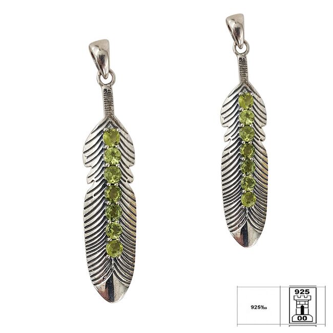 Pandantiv argint peridot Yara