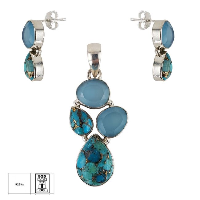 Set argint turcoaz cupru Liya