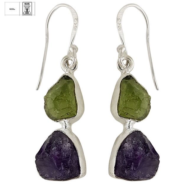 Set argint ametist, peridot si perla Nova