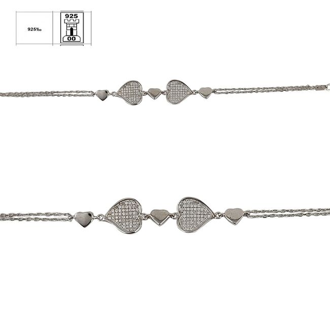 Bratara argint inimioare Giana