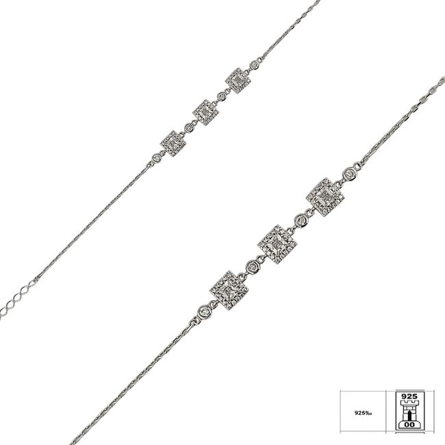 Bratara argint eleganta zirconii patrate Giselle