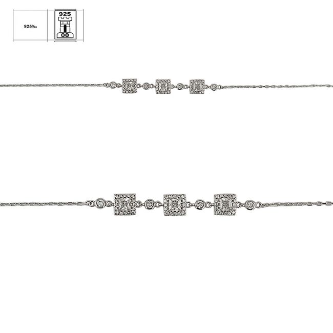 Bratara argint eleganta zirconii patrate Giselle