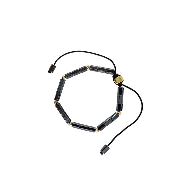 Bratara argint snur cu hematite Imani