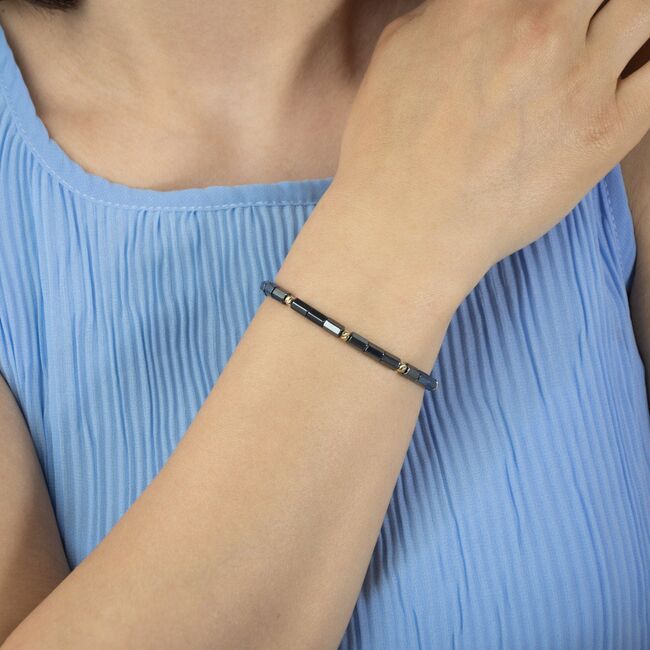 Bratara argint snur cu hematite Imani