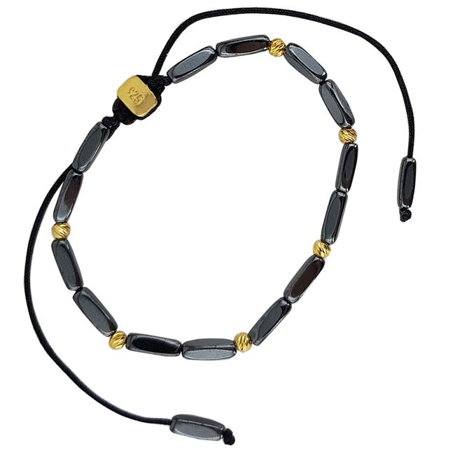 Bratara argint snur cu hematite Kalani