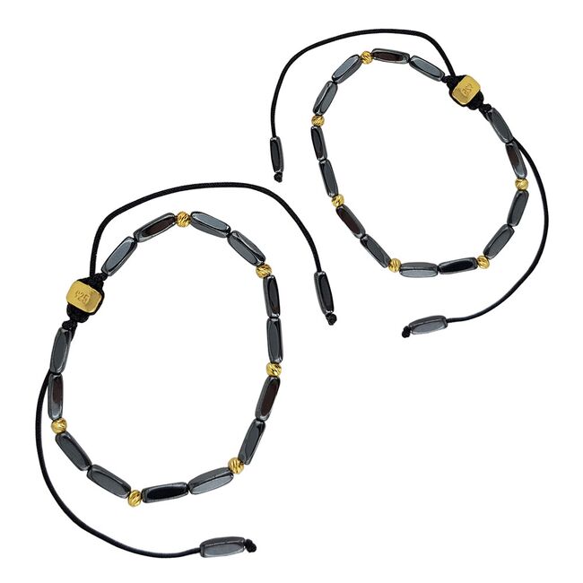 Bratara argint snur cu hematite Kalani