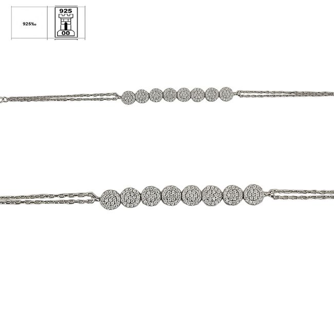 Bratara argint dubla eleganta Natasha