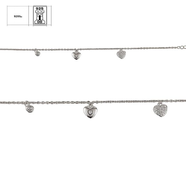 Bratara argint inimioare Nerea