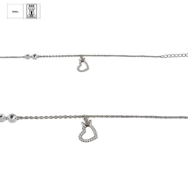 Bratara argint inima si coronita Sheila