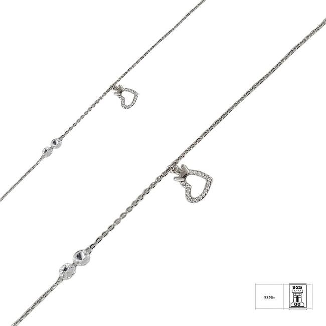 Bratara argint inima si coronita Sheila