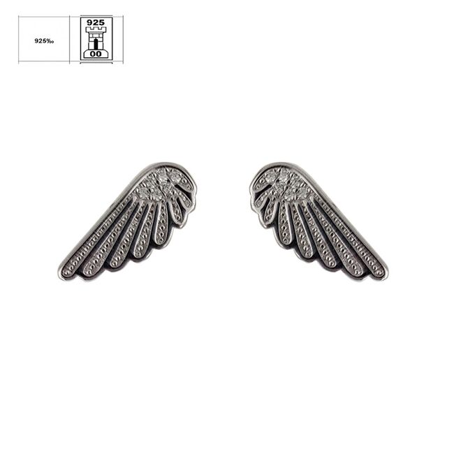 Cercei argint aripi de inger Eden