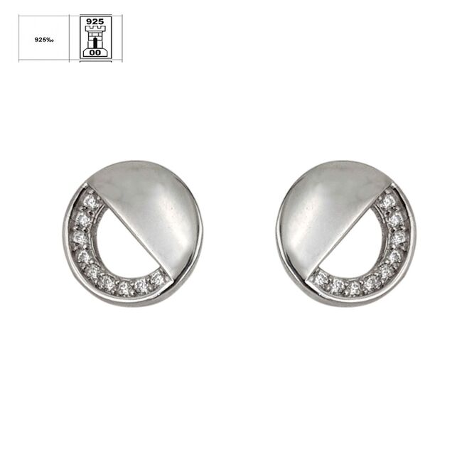 Cercei argint rotunzi Roser