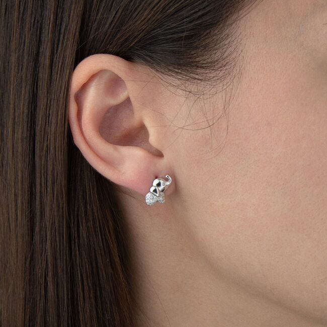 Cercei argint elefant cu zirconii  Triana