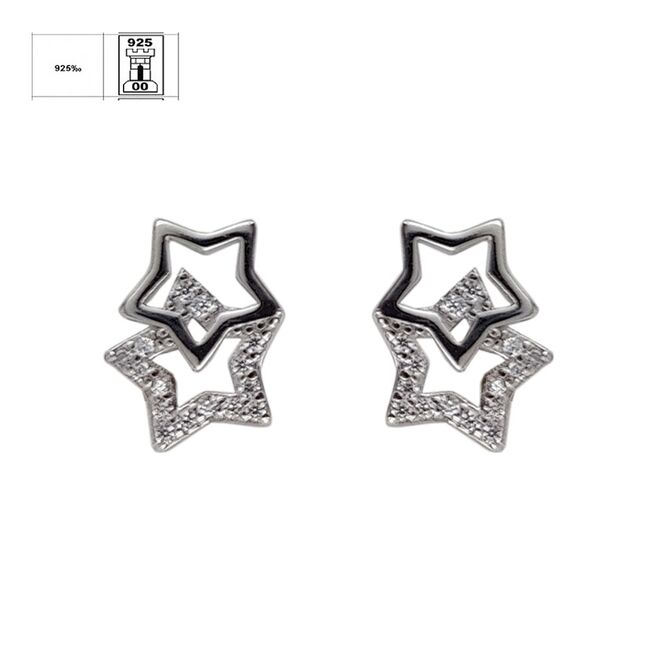 Cercei argint cu stelute Trini