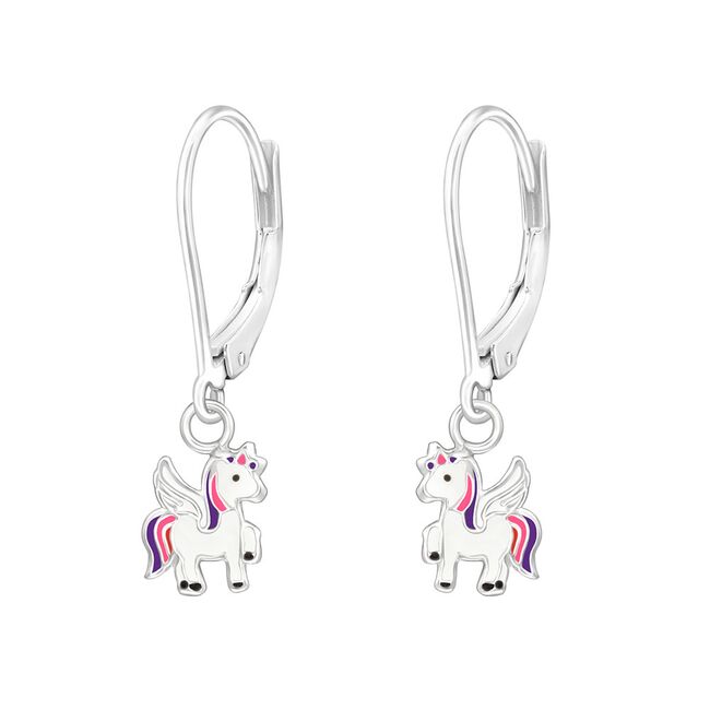 Cercei argint copii Pegas cu email