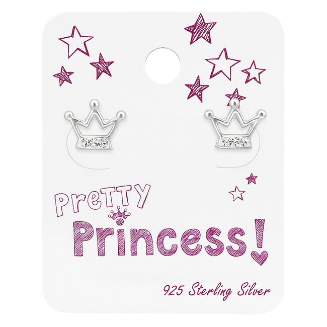 Cercei argint copii Pretty Princess cu zirconii