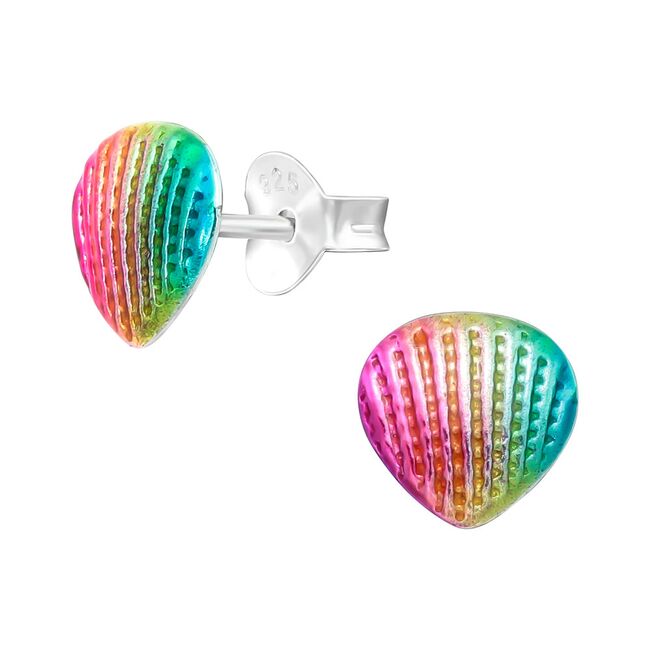 Cercei argint copii Shell multicolori