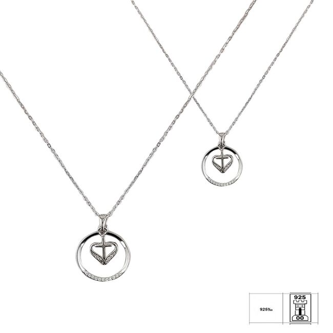 Lant argint cu pandantiv inima