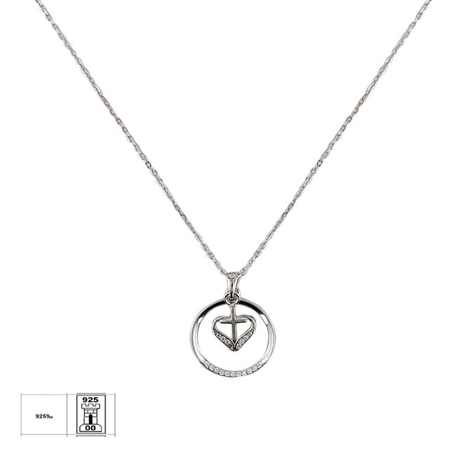 Lant argint cu pandantiv inima