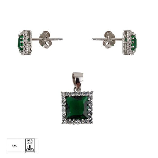 Set argint Charo cu zirconiu patrat