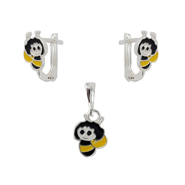 Set argint copii albinute Happy Bee