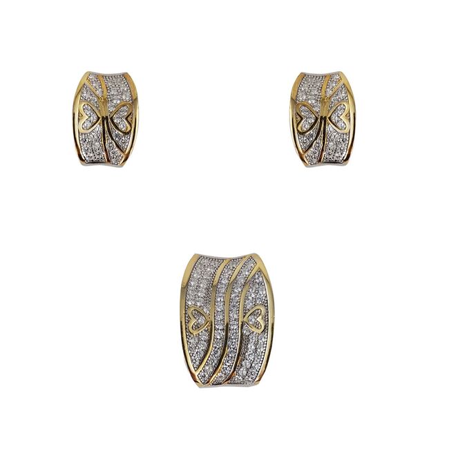 Set argint elegant bicolor Inma