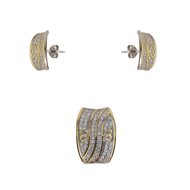 Set argint elegant bicolor Inma