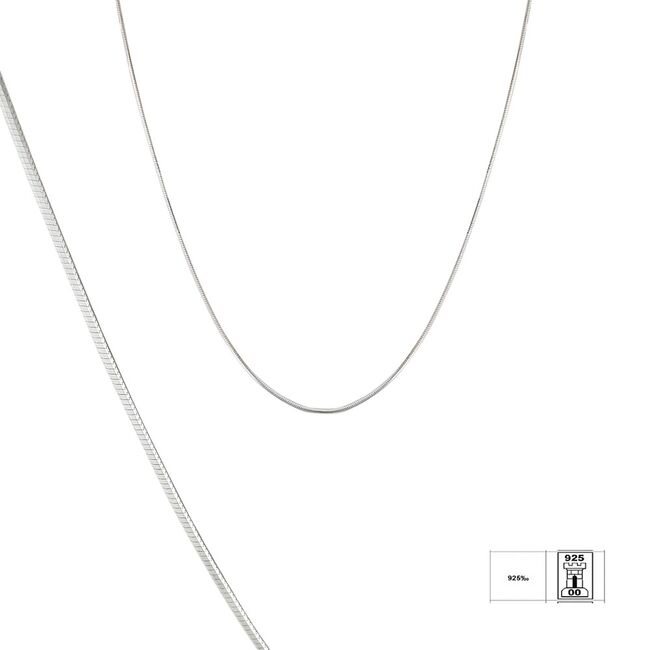 Lant argint la baza gatului 40 cm