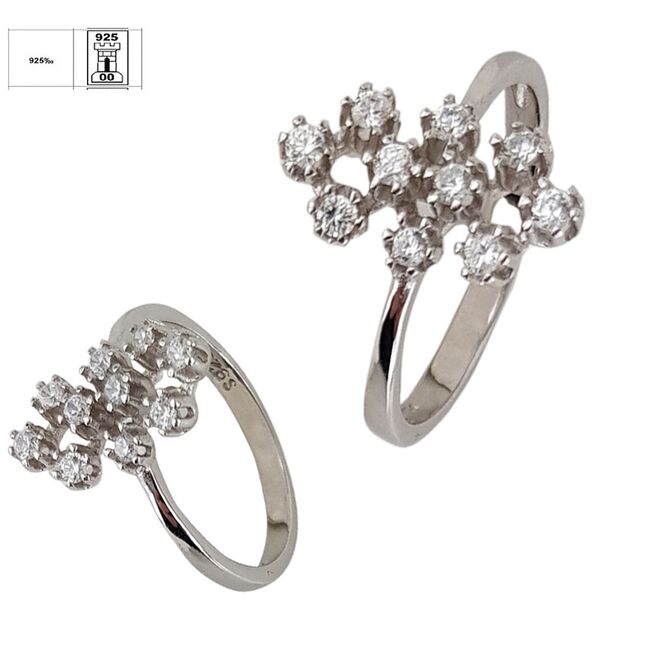 Inel argint elegant zirconii Thia marimea 58