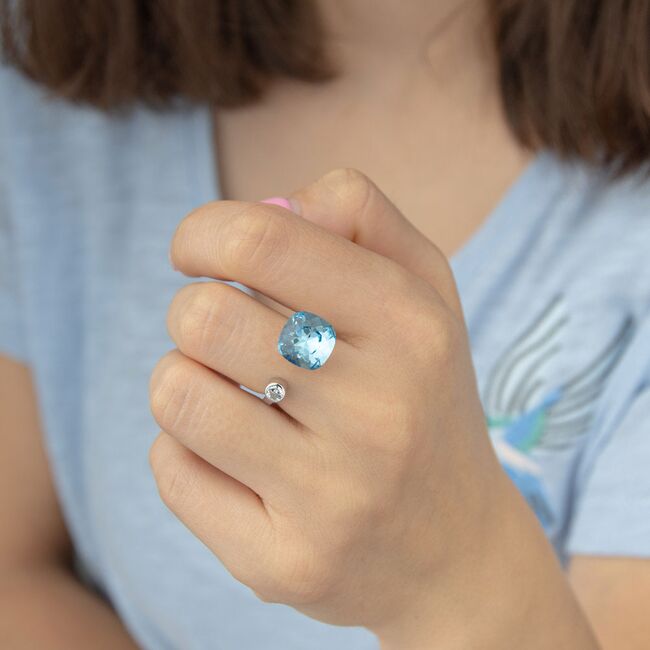 Inel argint crystal reglabil Thia