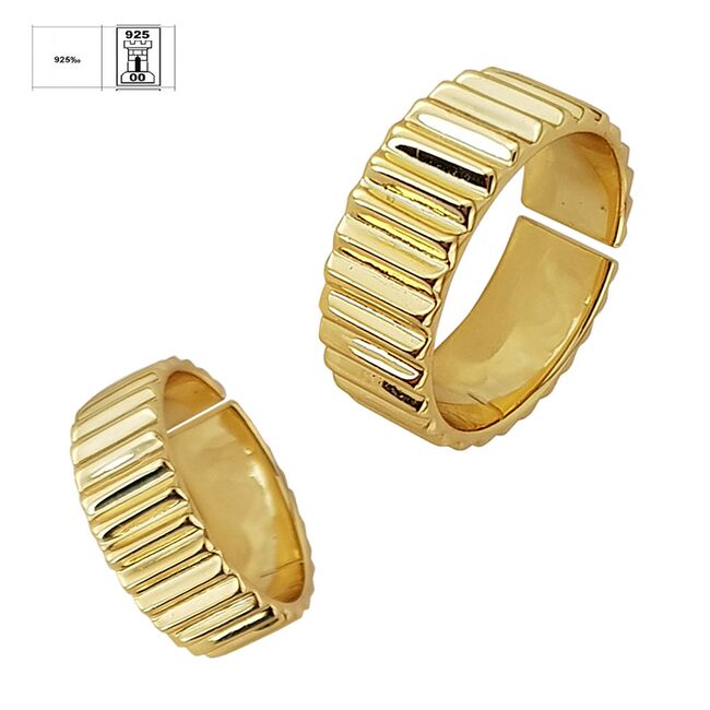 Inel argint aurit tip verigheta reglabil Thia