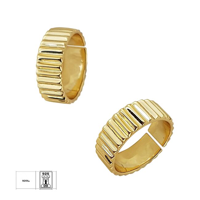 Inel argint aurit tip verigheta reglabil Thia