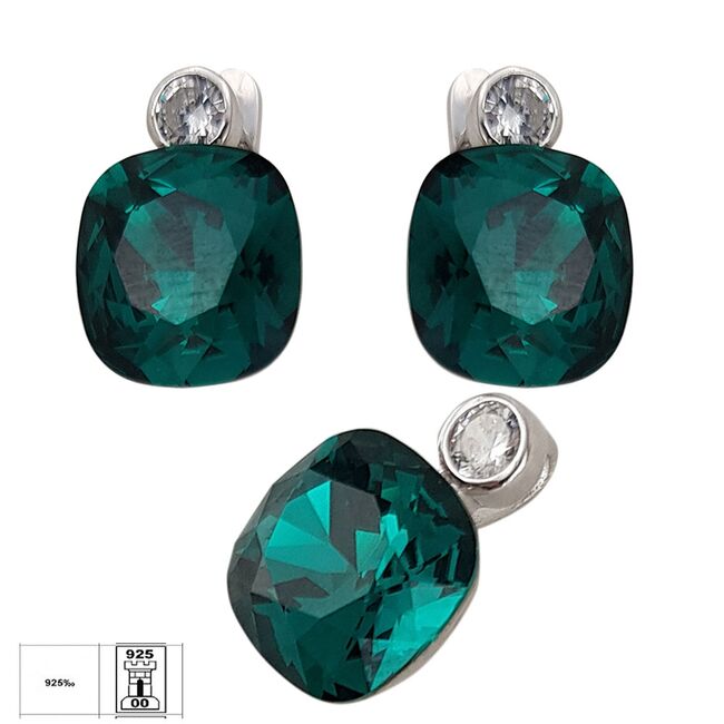Set argint crystal verde Thia