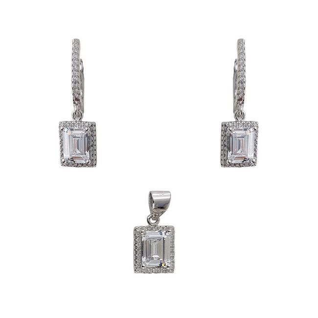 Set argint delicat cu zirconii albe Thia