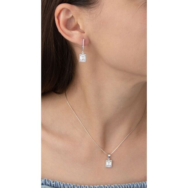 Set argint delicat cu zirconii albe Thia