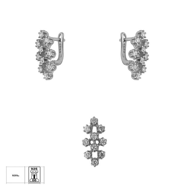 Set argint eleganti cu zirconii Thia