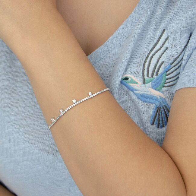 Bratara argint semitennis Thia