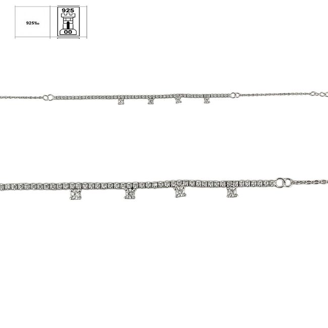 Bratara argint semitennis Thia