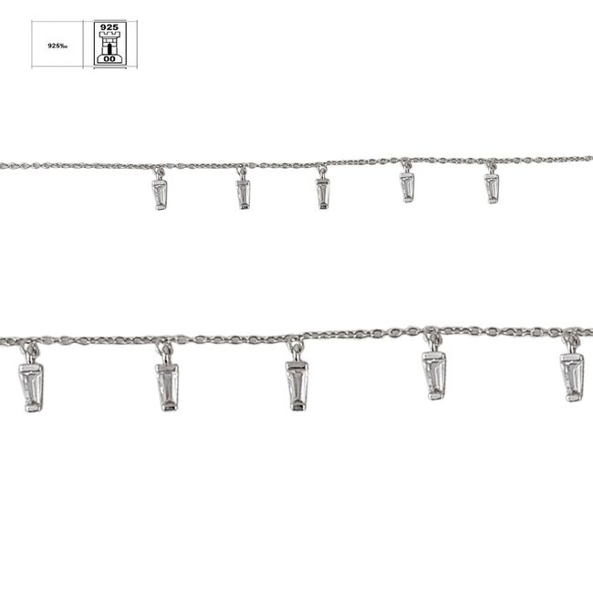 Bratara argint zirconii dreptunghiulare Thia