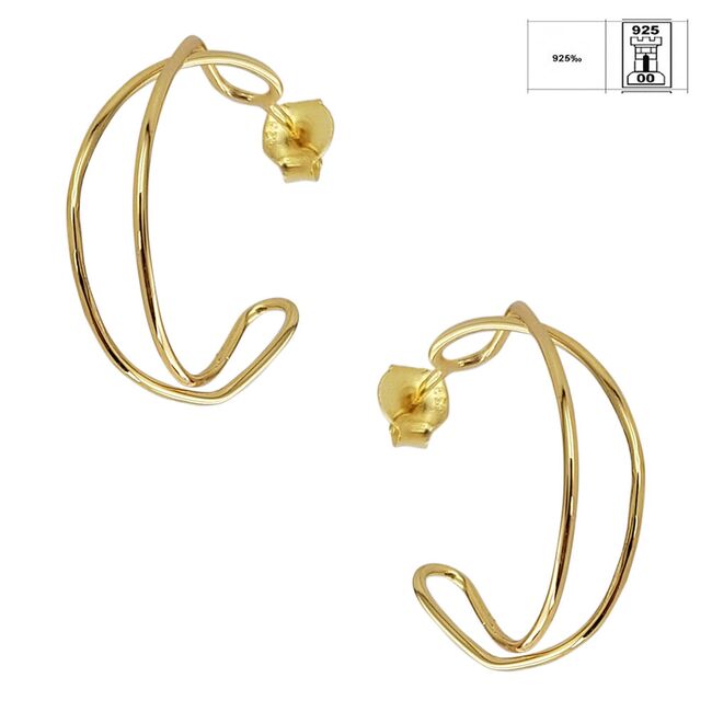 Cercei argint rotunzi auriu  Thia