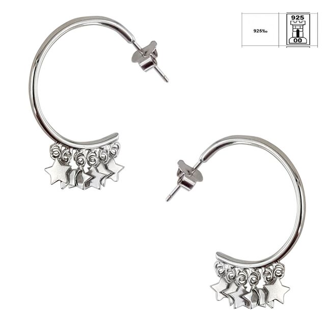 Cercei argint rontuzi cu stelute Thia